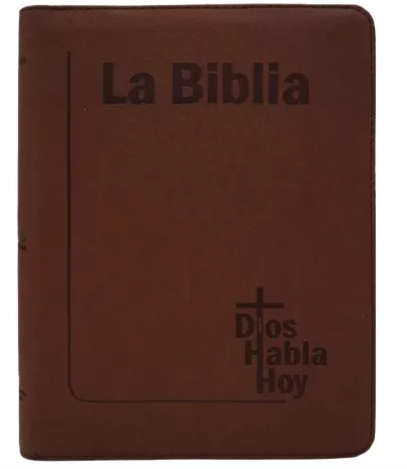 Biblia Dios Habla Hoy Grande Letra Gigante Imitación Piel Café Código QR [DHH085DKZLGi] 