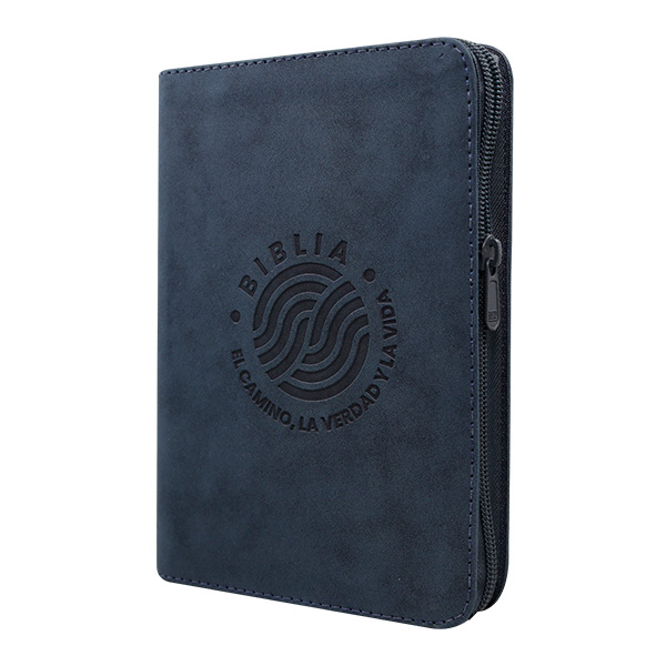 Biblia El Camino La Verdad y La Vida Reina Valera 1960 Mediana Letra Grande Imitación Piel Azul Código QR [RVR066LGZPJR] 