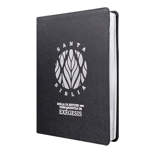Biblia de Estudio Exégesis Reina Valera 1995 Grande Letra Mediana Imitación Piel Negro/Sello Plata [RVR95086cEELM] 