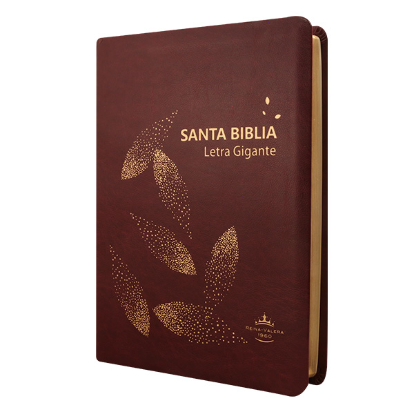 Biblia Reina Valera 1960 Grande Letra Gigante Imitación Piel Vino Hojas [RVR085cLGIPJR AZ] 