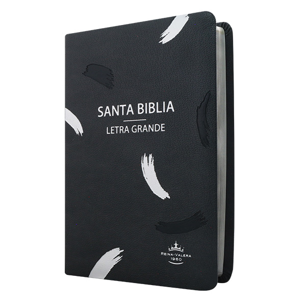 Biblia Reina Valera 1960 Mediana Letra Grande Imitación Piel Gris [RVR065CLG WS] 