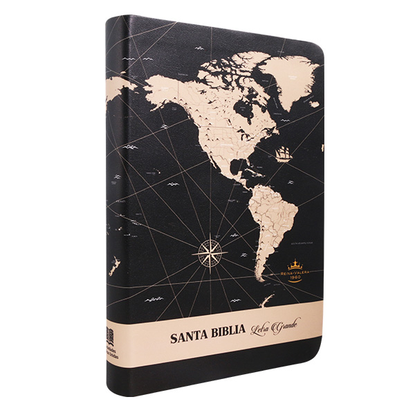 Biblia Reina Valera 1960 Mediana Letra Grande Imitación Piel Negro Mapa [RVR065LG AT] 