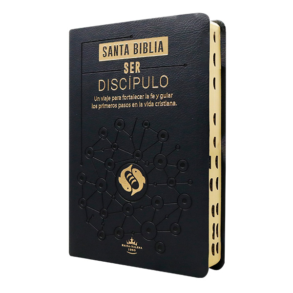 Biblia Ser Discípulo Reina Valera 1960 Mediana Letra Grande Imitación Piel Azul [RVR066cLGPJRTI]  