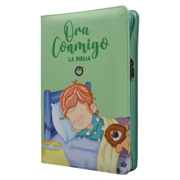 Biblia Infantil Ora Conmigo Traducción Lenguaje Actual Mediana Letra Grande Imitación Piel Verde [TLA.66LGPZPJR] 