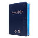 Biblia Reina Valera 1960 Mediana Letra Gigante Vinil Azul Canto Cobre Afinidad  RVR062cLGiPJR-MEX