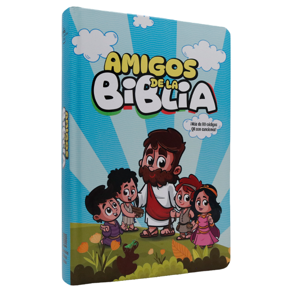 Biblia Infantil Amigos de la Biblia Reina Valera 1960 Mediana Letra Grande MAYUSCULA Tapa Dura Azul [RVR063cLGPJR-MAY] 