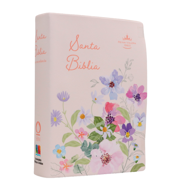 Biblia Reina Valera 1960 Chica Letra Grande 11 pts Vinil RVR042cPJR Flower 