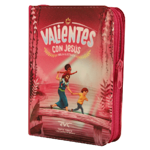 [9789587453201] Biblia Infantil Valientes con Jesús Reina Valera Contemporánea Tamaño Bolsillo Letra Chica Vinil Rosa [RVC022ZPJR] 