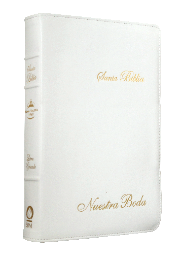 [10-800] Biblia Nuestra Boda Reina Valera 1960 Mediana Letra Grande Imitación Piel Blanco [RVR065cLGPJR]