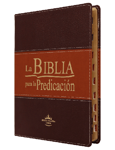 [7899938408551] Biblia de Estudio Predicación Reina Valera 1960 Grande Letra Grande Imitación Piel Marrón [RVR086LGEETI]