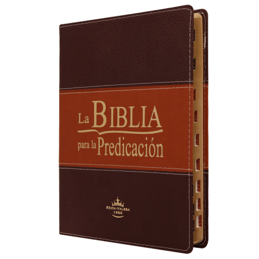 [7899938408551] Biblia de Estudio Predicación Reina Valera 1960 Grande Letra Grande Imitación Piel Marrón [RVR086LGEETI]