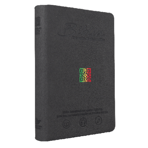[9789587453805] Biblia de Estudio Devocional Encuentro con Dios Reina Valera Contemporánea Mediana Letra Mediana Imitación Piel Gris Código QR [RVC065]