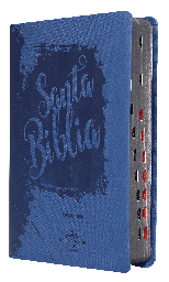 [7899938410851] Biblia Reina Valera 1960 Mediana Letra Grande Imitación Piel Azul [RVR066cLGPJRTI]