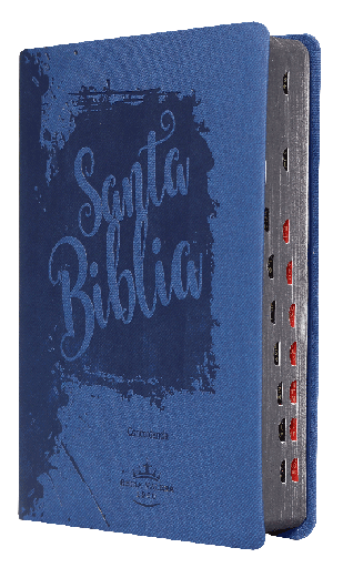 [7899938410851] Biblia Reina Valera 1960 Mediana Letra Grande Imitación Piel Azul [RVR066cLGPJRTI]