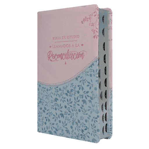 [9789587454321] Biblia de Estudio Reconciliación Reina Valera 1960 Mediana Letra Grande Imitación Piel Azul Rosado [RVR065EETILG]