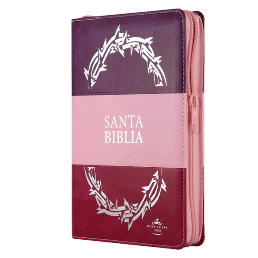 [7899938412350] Biblia Reina Valera 1960 Mediana Letra Grande Imitación Piel Morado Rosa [RVR066cLGPJRTIZABS]