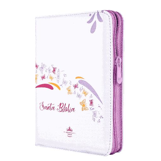 [9789587456066] Biblia Reina Valera 1960 Chica Letra Mediana Imitación Piel Blanco Mariposas QR [RVR045cZLMPJR]