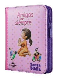 [9789587456639] Biblia Infantil Amigos por Siempre Reina Valera 1960 Tamaño Bolsillo Letra Mediana Vinil Rosa QR [RVR022cPZLMaPJR]