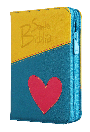 [9789587457254] Biblia Reina Valera 1960 Chica Letra Mediana Imitación Piel Azul/Amarillo QR [RVR045cZLGPJR]