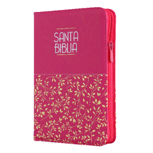[9789587456295] Biblia Reina Valera 1960 Mediana Letra Grande Imitación Piel Fucsia Código QR [RVR065cZLM]