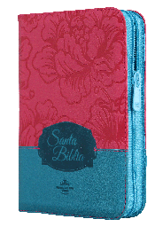 [9789587456004] Biblia Reina Valera 1960 Chica Letra Mediana Imitación Piel Flores Fushia Azul Código QR [RVR045cZTILMPJR]