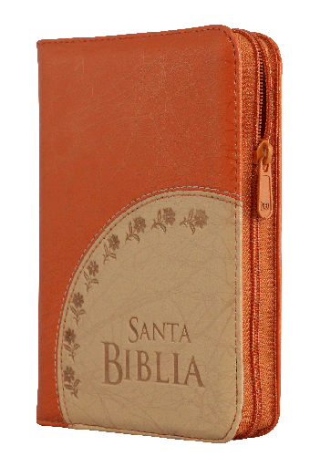 [9789587456028] Biblia Reina Valera 1960 Chica Letra Mediana Imitación Piel Naranja Beige Código QR [RVR045cZLM]