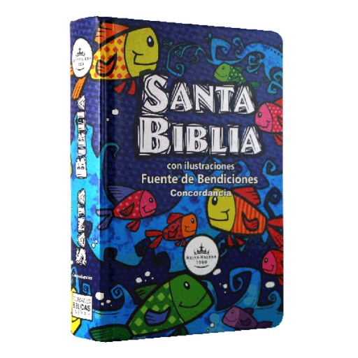 [7899938407011] Biblia Infantil Reina Valera 1960 Chica Letra Chica Tapa Dura Colores Peces Infantil [RVR043cPLMFB]