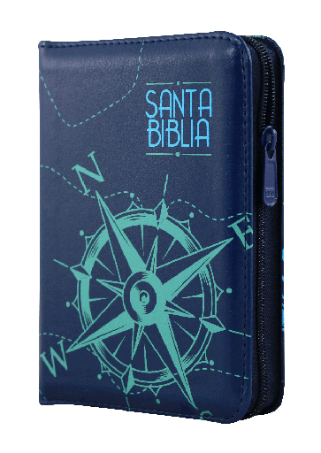 [9789587456608] Biblia Reina Valera 1960 Tamaño Bolsillo Letra Mediana Imitación Piel Azul Brújula Código QR [RVR025cZLMPJR]