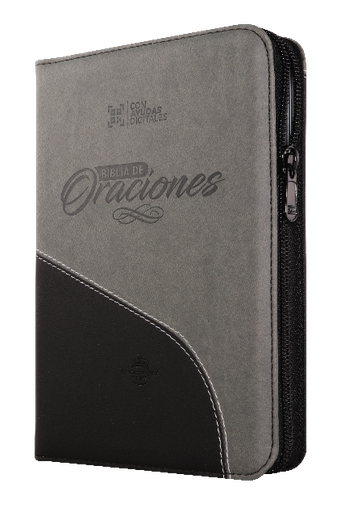 [9789587456929] Biblia de Estudio Oraciones Reina Valera 1960 Mediana Letra Grande Imitación Piel Gris Negro Código QR [RVR056cZLGPJR]