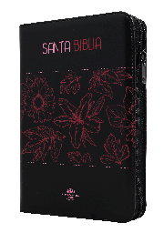 [9789587456349] Biblia Reina Valera 1960 Mediana Letra Grande Imitación Piel Negro Flores QR [RVR065cZLGPJR]