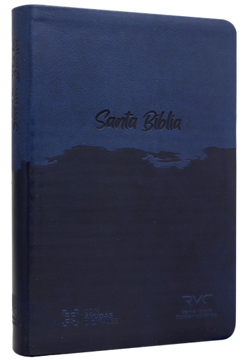 [9789587457469] Biblia Reina Valera Contemporánea Mediana Letra Grande Imitación Piel Azul QR [RVC066cLG PJR]