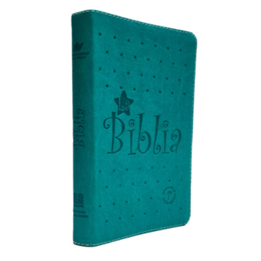 [9789587458930] Biblia Traducción Lenguaje Actual Mediana Letra Grande Imitación piel Verde Aguamarina Estrellas [TLA066LGPJR] 