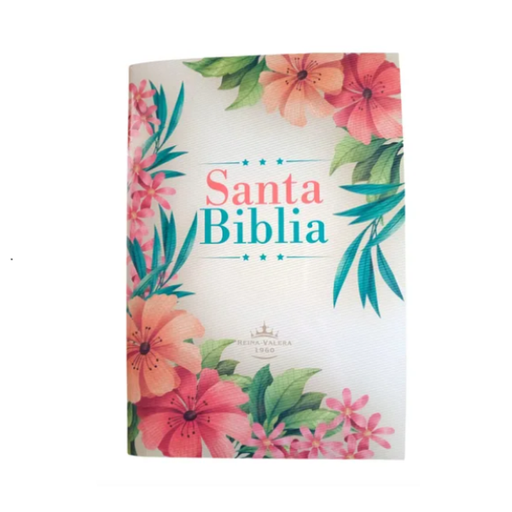 [7899938428078] Biblia Misionera Reina Valera 1960 Mediana Letra Mediana Tapa Rústica Flores Tropical [RVR.60uecFBPJr] 