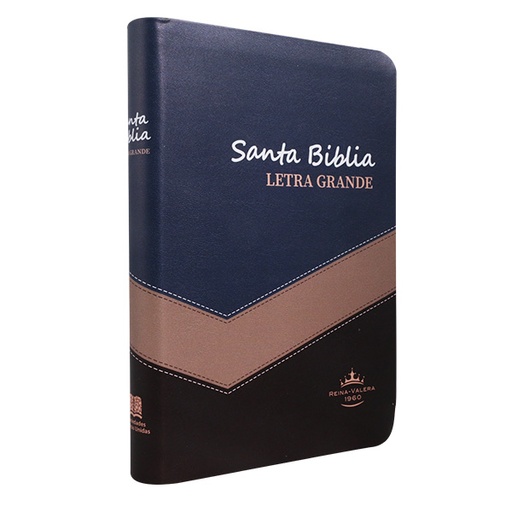 [9788941262541] Biblia Reina Valera 1960 Mediana Letra Grande Imitación Piel Azul Beige [RVR065cLG PE LM] 