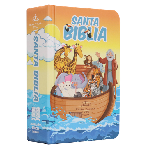[7899938428696] Biblia Infantil Reina Valera 1960 Mini Bolsillo Letra Chica Tapa Dura Arca Naranja [RVR.13cPJR] 