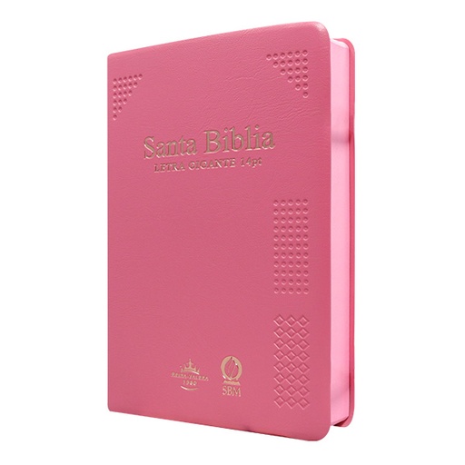 [7899938430972] Biblia Reina Valera 1960 Mediana Letra Gigante Vinil Rosa Canto Cobre Afinidad RVR062cLGiPJR-MEX