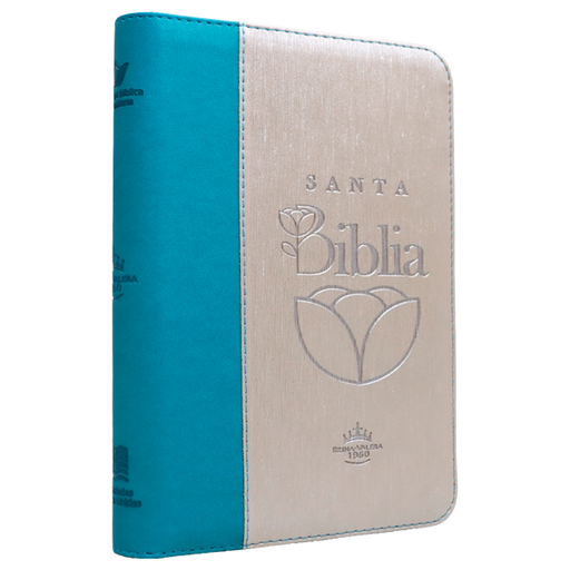 [9786287781764] Biblia Reina Valera 1960 Mediana Letra Grande Imitación Piel Beige/Turquesa Código QR Cierre Índice PJR [RVR066cLGZTIPJR]  